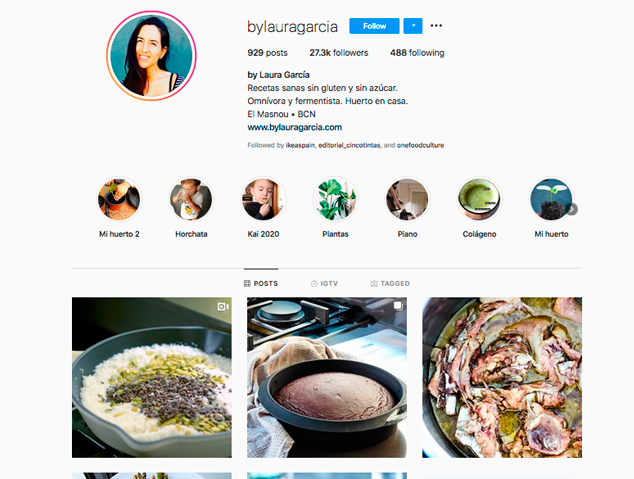 Perfil d'Instagram de @bylauragarcia