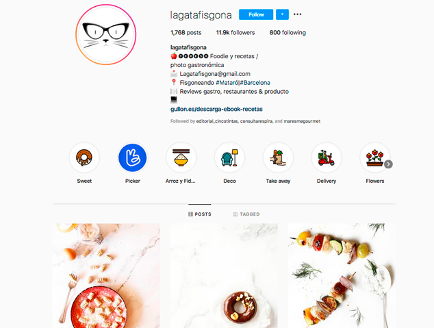Perfil d'Instagram de @Lagatafisgona